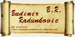 Budimir Radunković vizit kartica